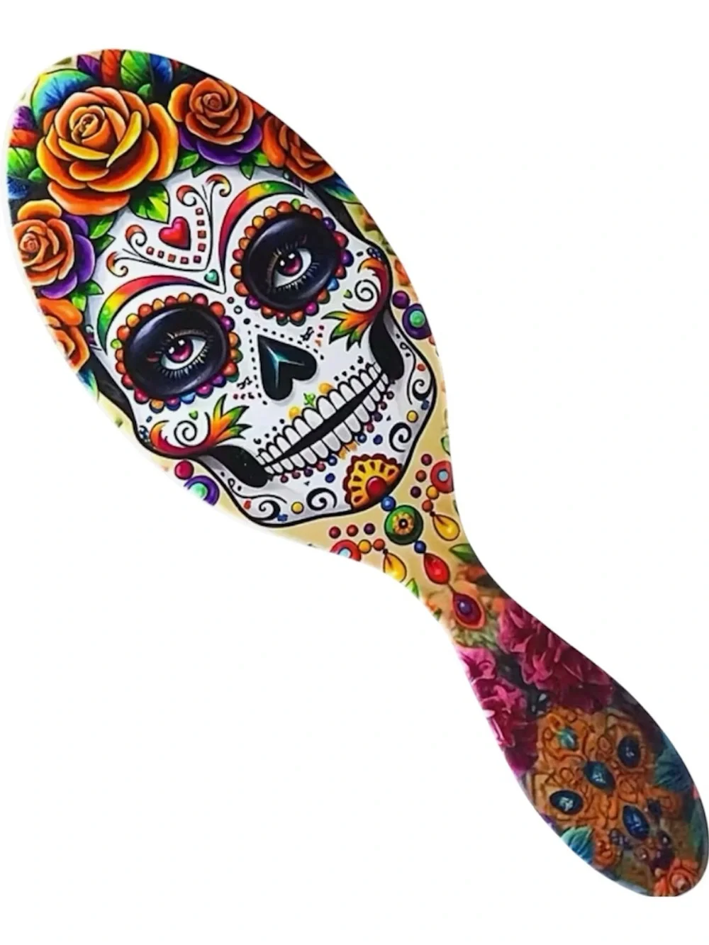 NWOT Vibrant Day of The Dead Sugar Scull Detangling Hair Brush